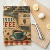 Illinois Route 66 Coffee Diner Wegcharme Theedoek (Quarter Fold)