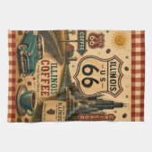 Illinois Route 66 Coffee Diner Wegcharme Theedoek (Horizontaal)