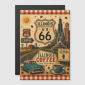 Illinois Route 66 Coffee Koelkast Souvenir (Voorkant / Achterkant)