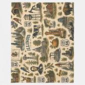 Illinois Route 66 Gezellige Skyline Fleece Deken (Voorkant)