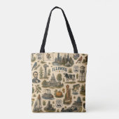 Illinois Route 66 Market Skyline Tote Bag (Achterkant)