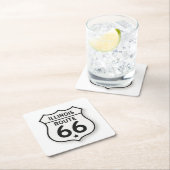 Illinois Route 66 Retro White Shield Onderzetter (Insitu)