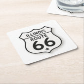 Illinois Route 66 Retro White Shield Onderzetter (Schuin)