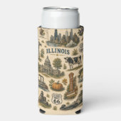 Illinois Route 66 Skyline Chill Seltzer Blikjeskoeler (Seltzer Voorkant)