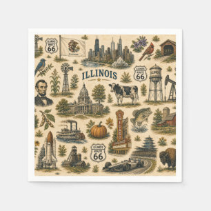 Illinois Route 66 Tafel Skyline Servet