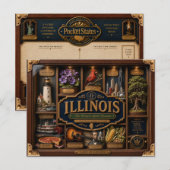 Illinois-schaduwdoos 3D figuur staat Briefkaart (Voorkant / Achterkant)