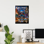 Illinois Schedel Kunstprint | State of Mind Poster (Thuiskantoor)