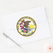 Illinois Seal, Illinois Ronde Sticker (Envelop)