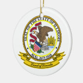 Illinois Seal Keramisch Ornament (Links)