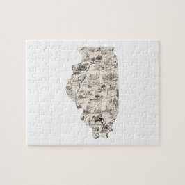 Illinois Shaped  Afbeelding Map Legpuzzel