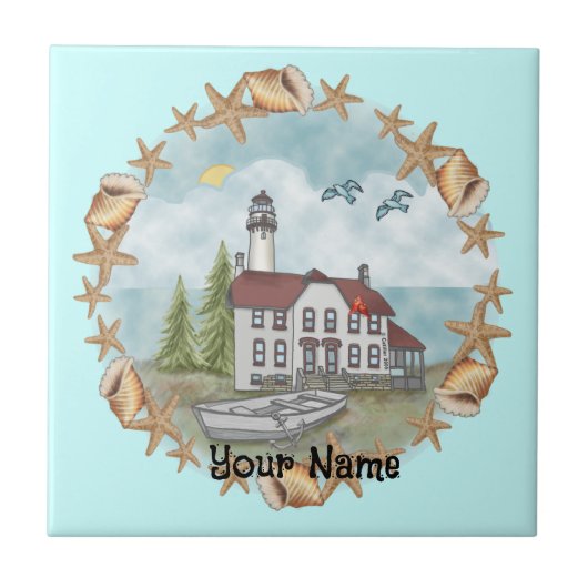 Illinois Shells Lighthouse Tegel Tegeltje (Voorkant)