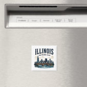 Illinois Silhouet en Prairie Erfgoed Magneet (Insitu (Vaatwasser))