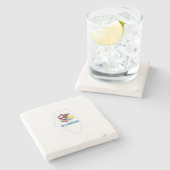 Illinois Silhouette Map - Vlag van de Staat Stenen Onderzetter (Zijkant)