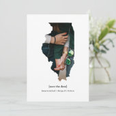 Illinois Sla de datum fotokaart op Save The Date (Staand voorkant)