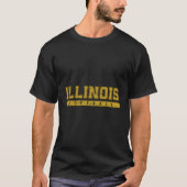 Illinois Softball Varsity Geel Tekst T-shirt (Voorkant)
