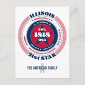 Illinois, Springfield, IL, Patriottisch, Monogram Briefkaart (Voorkant)