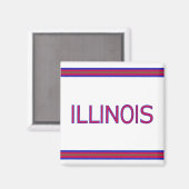 Illinois Square Magnet (Voorkant / Achterkant)