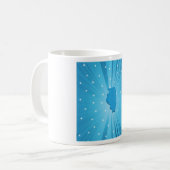 Illinois Staat Silhouette Blauwe Sterrenexplosie Koffiemok (Voorkant links)