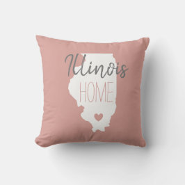 Illinois staatskaart liefde thuis kussen