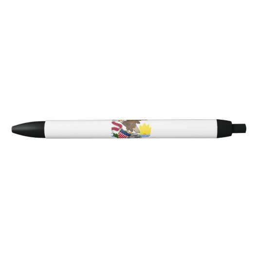 Illinois Staatsvlag Blauwe Inkt Pen (Voorkant)