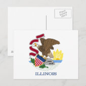 Illinois staatsvlag briefkaart (Voorkant / Achterkant)