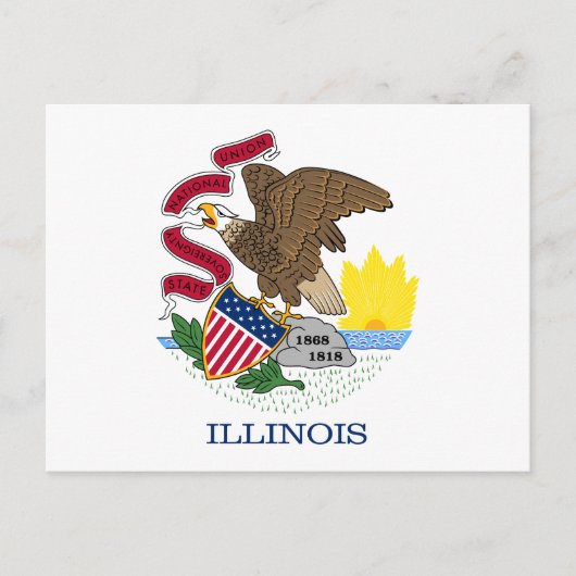 Illinois Staatsvlag Briefkaart (Voorkant)