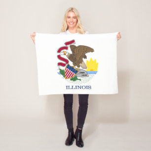 Illinois Staatsvlag Fleece Deken
