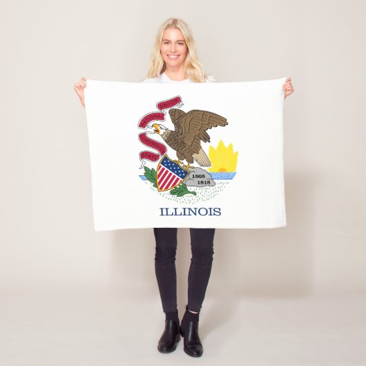 Illinois Staatsvlag Fleece Deken (In situ)