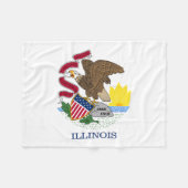 Illinois Staatsvlag Fleece Deken (Voorkant (Horizontaal))