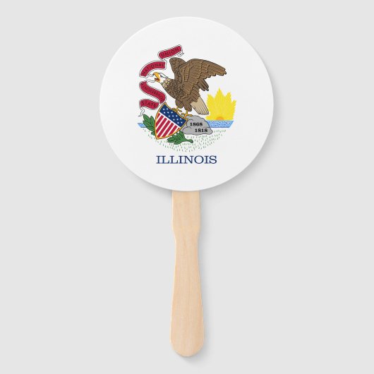 Illinois Staatsvlag Handwaaier (Voorkant)