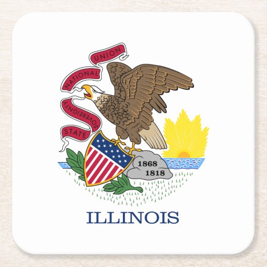 Illinois Staatsvlag Kartonnen Onderzetters (Voorkant)