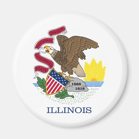 Illinois Staatsvlag Magneet (Voorkant)