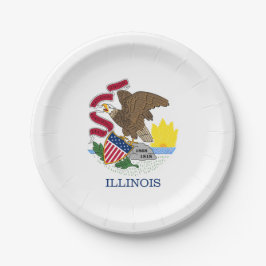 Illinois Staatsvlag Papieren Bordje
