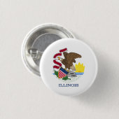 Illinois Staatsvlag Ronde Button 3,2 Cm (Voorkant /achterkant)