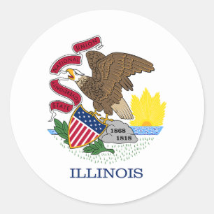 Illinois Staatsvlag Ronde Sticker