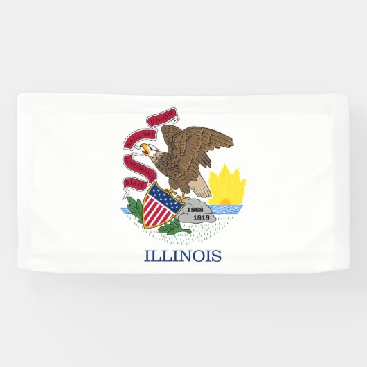 Illinois Staatsvlag Spandoek (Horizontaal)