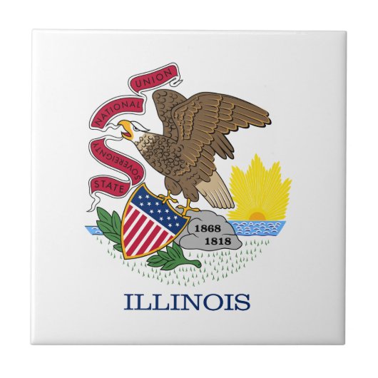 Illinois Staatsvlag Tegeltje (Voorkant)