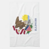 Illinois Staatsvlag Theedoek (Verticaal)