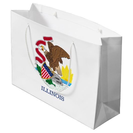 Illinois Staatsvlagontwerp Groot Cadeauzakje (Achterkant Gekanteld)