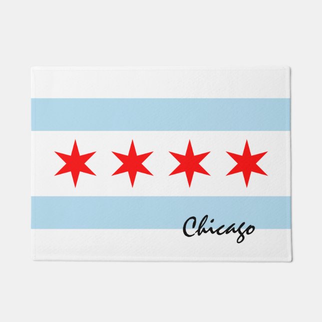 Illinois State & Chicago Flag USA house mat/sport Deurmat (Voorkant)