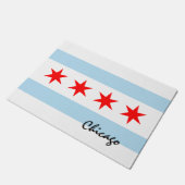 Illinois State & Chicago Flag USA house mat/sport Deurmat (Schuin)