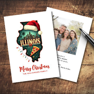 Illinois State Family Foto van Kerstmis Feestdagenkaart