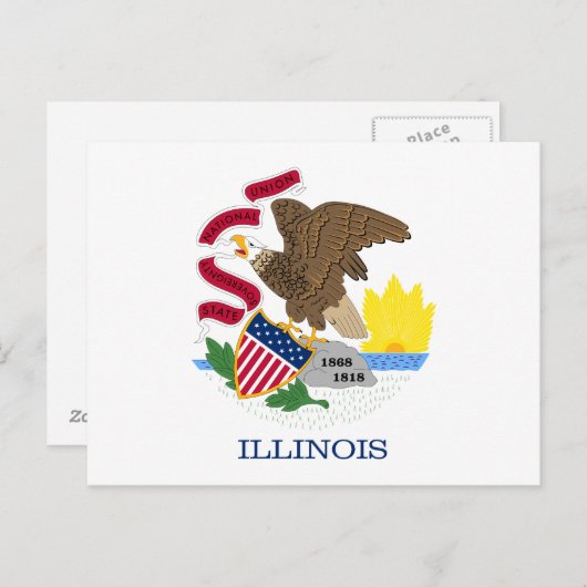 Illinois State Flag Briefkaart (Voorkant / Achterkant)