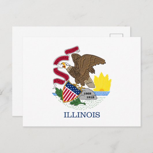 Illinois State Flag Briefkaart (Voorkant / Achterkant)