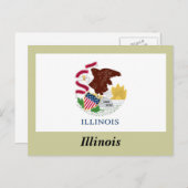 Illinois State Flag Briefkaart (Voorkant / Achterkant)