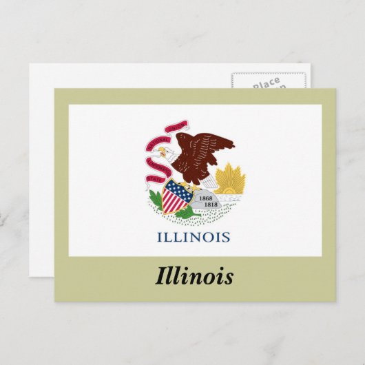 Illinois State Flag Briefkaart (Voorkant / Achterkant)