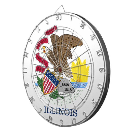 Illinois State Flag Dartbord (Voorkant Rechts)