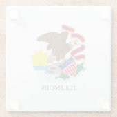 Illinois State Flag Design Decor Glazen Onderzetter (Achterkant)