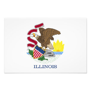 Illinois State Flag Foto Afdruk