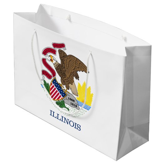 Illinois State Flag Groot Cadeauzakje (Achterkant Gekanteld)